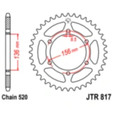 Kettenrad 46Z Teilung 520 Innendurchmesser 136 Lochkreis 156 passend für: Derbi 659