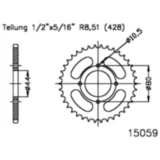 Kettenrad 35Z Teilung 428 schwarz Innendurchmesser 044 Lochkreis 080 passend für: Explorer Bullet, Protector