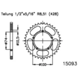 Kettenrad 45Z Teilung 428 Innendurchmesser 074 Lochkreis 100 passend für: Daelim VL