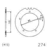 Kettenrad 42Z Teilung 415 schwarz Innendurchmesser 095 Lochkreis 110 passend für: Hercules KX - 5