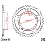 Kettenrad 45Z Teilung 530 Innendurchmesser 112 Lochkreis 138 passend für: Honda CB, CBR, CBF