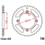 Kettenrad 48Z Teilung 428 Innendurchmesser 100 Lochkreis 120 passend für: Suzuki RM