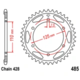 Kettenrad 46Z Teilung 428 Innendurchmesser 110 Lochkreis 125 passend für: Gilera Coguar