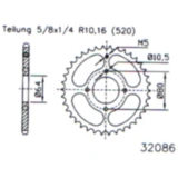 Kettenrad 28Z Teilung 520 schwarz Innendurchmesser 064 Lochkreis 080 passend für: Aeon Cobra, Overland