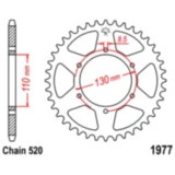 Kettenrad 48Z Teilung 520 Innendurchmesser 110 Lochkreis 130 passend für: Honda XL