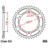 Kettenrad 47Z für: JT Sprockets Stahl 532
