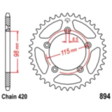Kettenrad 48Z Teilung 420 Innendurchmesser 098 Lochkreis 115 passend für: KTM SX