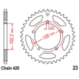 Kettenrad 47Z Teilung 420 Innendurchmesser 102. 2 Lochkreis 120 passend für: Aprilia RS