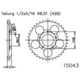 Kettenrad 51Z Teilung 428 Innendurchmesser 062 Lochkreis 108 passend für: Sachs XTC, XTC - N