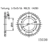 Kettenrad 62Z Teilung 428 schwarz Innendurchmesser 105 Lochkreis 120 passend für: Sachs ZX, ZZ