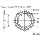 Kettenrad 40Z Teilung 530 schwarz Innendurchmesser 121 Lochkreis 140 passend für: Cagiva Raptor, V - Raptor, X - Tra Raptor
