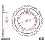 Kettenrad 43Z für Motorräder – Teilung 530, Innendurchmesser 120 mm, Lochkreis 140 mm