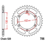 Kettenrad 46Z Teilung 520 Innendurchmesser 130 Lochkreis 152 passend für: Aprilia SXV, RXV