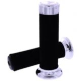 Griffgummi Schwarz/Chrom 22/25 mm geschlossen für Motorräder