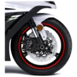 Felgenrandaufkleber für Motorräder rot 7 mm x 6 m