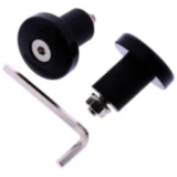 Mini Lenkerenden aus Aluminium 17 mm in Schwarz