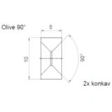 Oliven TYP010 2 x Konkav 90° Durchmesser 10mm