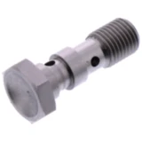 Hohlschraube doppelt 3/8-24 für Motorräder aus Edelstahl silber