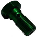 Hohlschraube einfach M10 x 1 Aluminium grün