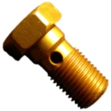 Hohlschraube einfach M10 x 1,00mm gold aus Aluminium