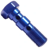 Hohlschraube doppelt M10x1 Aluminium blau