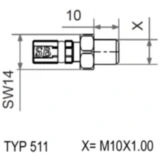 Aussengewinde fest Vario TYP511 M10 x 1 blau