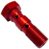 Hohlschraube doppelt 3/8-24 Alu rot für Motorräder