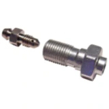 Hohlschraube M10 x 1.25 Alu silber mit Entlüfternippel