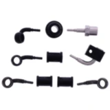 Bremsschlauch Stahlflex Kit mit schwarzen Anschlüssen, 3-teilig transparent