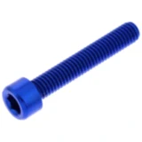 Zylinderschraube M6x1,00 mm 35 mm aus Aluminium blau