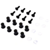 Verkleidungsschrauben-Satz JMP schwarz mit Gummimutter M5 12.5 mm