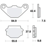 Bremsklotz Sinter SI TRW Alternative: 7376973 passend für: Kawasaki KLR, GPZ, KMX