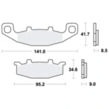 Bremsklotz Sinter hinten TRW Alternative: 7328636 passend für: Kawasaki ZR, GPX, ZZR