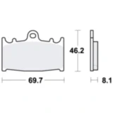 Bremsklotz Sinter TRQ TRW Alternative: 7320930 passend für: Kawasaki ZZR, VN, ZXR