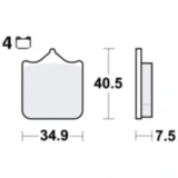 Bremsklotz Carbon CRQ TRW passend für: Benelli TNT, Tornado, Leoncino, TM Racing SMM, SMX, SMR