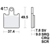 Bremsklotz Sinter TRQ TRW Alternative: 7320010 passend für: Kawasaki Z, ZX - 6R, ZZR
