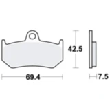 Bremsklotz Sinter hinten TRW Alternative: 7324106 passend für: MV Agusta F4, Brutale