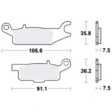 Bremsklotz Sinter SI TRW Alternative: 7321227 passend für: Yamaha YFM
