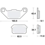 Bremsklotz Sinter SI TRW Alternative: 7320063 passend für: Adly/Her Chee/Herkules Hurricane, Canyon, Crossroad