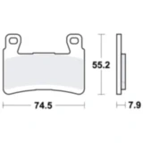 Bremsklotz Carbon CRQ TRW passend für: Honda CB, CBR, VTR, Hyosung GT, ST, GD