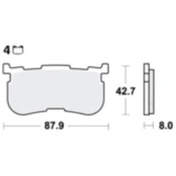 Bremsklotz Sinter hinten für Motorräder TRW Alternative 7320076