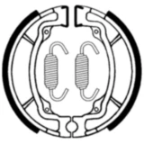 Bremsbacken mit Feder TRW passend für: Kawasaki KE, KLX, KD, Suzuki RV, TS, GT, RM