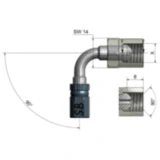 Beweglicher Edelstahl Innengewinde Vario TYP639 90 3/8-24 UNF