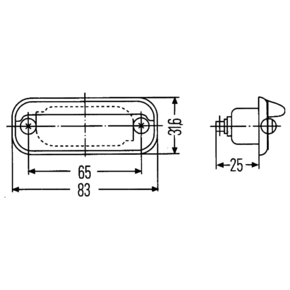 Hella Kennzeichenleuchte chrom für Motorräder_0