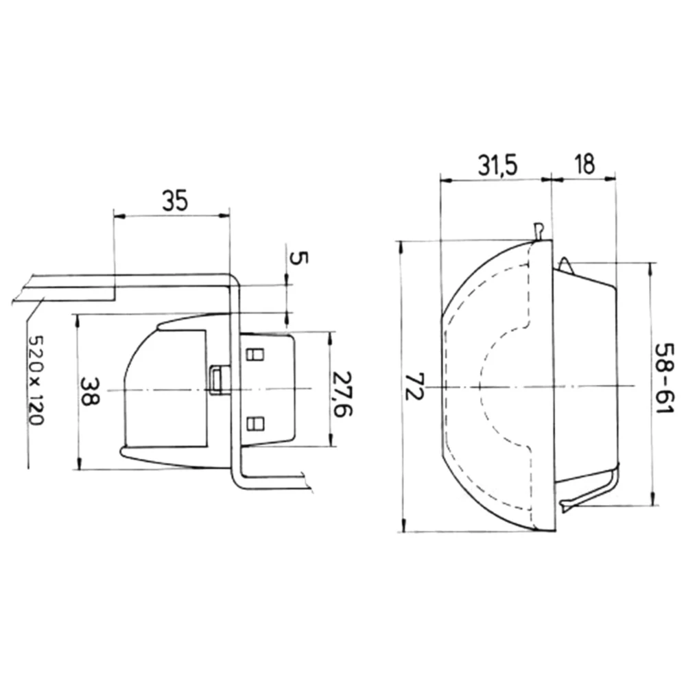 Kennzeichenleuchte für Westfalia Anhänger_0