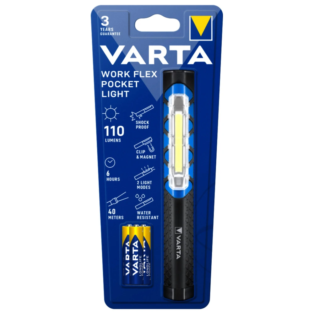 Taschenlampe Varta WORK FLEX® POCKET LIGHT mit 3 AAA Batterien_0