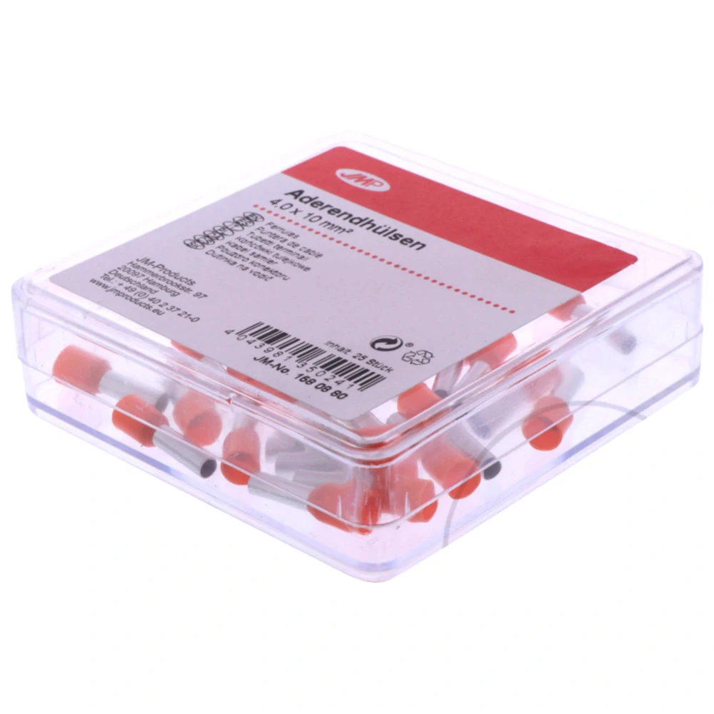 Aderendhülsen für Kabelquerschnitt 4.0mm², 10mm Länge, 25 Stück