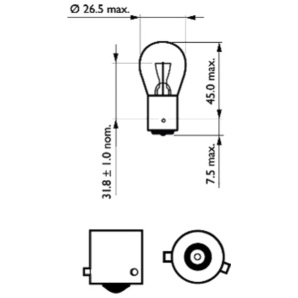 Lampe 12V21W BAW15S rot für Motorräder_0
