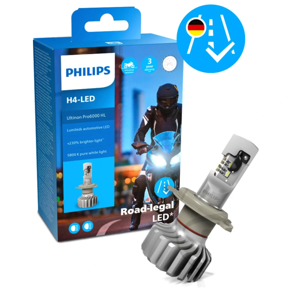 Lampe Pro 6000 Head Light H4 / LED Motorrad Umrüst passend für: