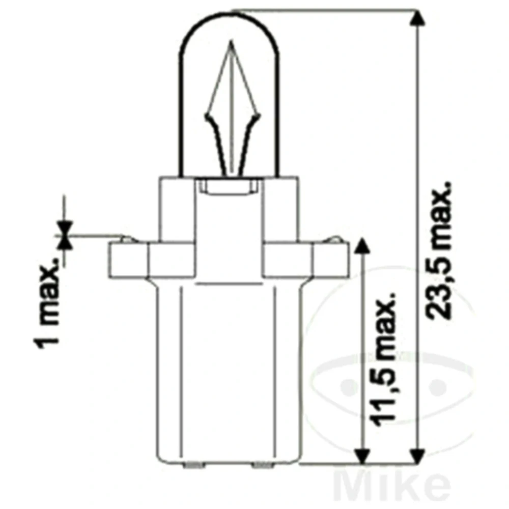 Lampe 12V1. 2W B8. 3D JMP Inhalt 1 Stück passend für: Yamaha YF